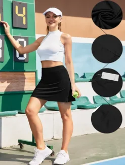 Sale Women's Golf Skirts Black Dark Navy Grey Sun Protection Skirt Ladies Golf Attire Clothes Outfits Wear Apparel Women Skirts