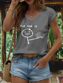 Best Women's Graphic Letter Camisole Tank Top Vintage Stylish Classic Sleeveless Short Sleeve V Neck Regular Tops Daily Vacation Wear Print Black White Yellow Red Blue Summer Spring Women Tank Tops & Camis