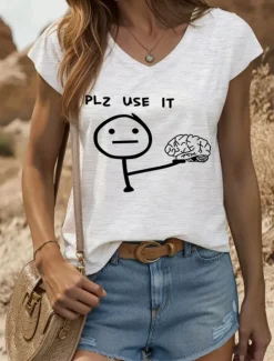 Best Women's Graphic Letter Camisole Tank Top Vintage Stylish Classic Sleeveless Short Sleeve V Neck Regular Tops Daily Vacation Wear Print Black White Yellow Red Blue Summer Spring Women Tank Tops & Camis