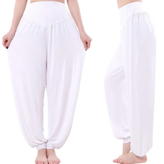 Best Women's Harem Pants Breathable Quick Dry Moisture Wicking Zumba Belly Dance Yoga Bloomers Bottoms Light Purple White Black Modal Spandex Plus Size Sports Activewear High Elasticity Loose Fit Women Pants