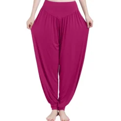Best Women's Harem Pants Breathable Quick Dry Moisture Wicking Zumba Belly Dance Yoga Bloomers Bottoms Light Purple White Black Modal Spandex Plus Size Sports Activewear High Elasticity Loose Fit Women Pants