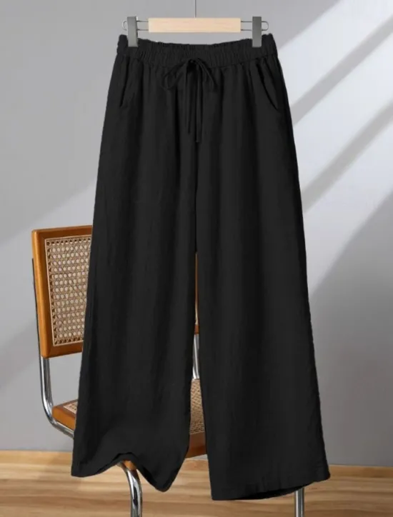 Clearance Women's Harem Pants Vacation Vintage Ethnic Style Full Length High Waist Plain Comfy Breathability Soft Micro-elastic Formal Vacation Street Black White Khaki Beige Summer Spring Loose Fit Women Pants