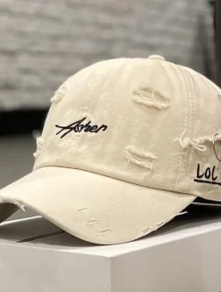 Discount Women's Hat Baseball Cap Portable Sun Protection Breathable Street Daily Weekend Embroidery Letter Women Spring Accessories|Hats