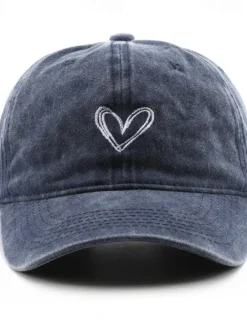 Best Women's Hat Baseball Cap Portable Sun Protection Breathable Street Daily Weekend Embroidery Heart Women Hats