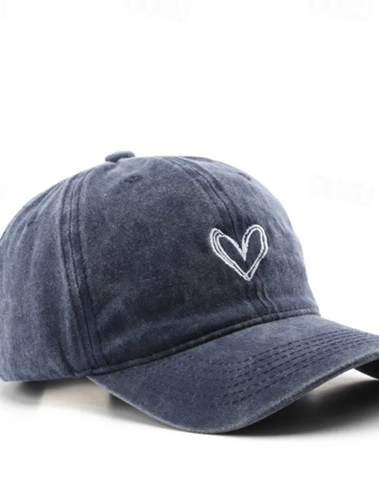 Best Women's Hat Baseball Cap Portable Sun Protection Breathable Street Daily Weekend Embroidery Heart Women Hats