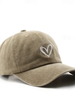 Best Women's Hat Baseball Cap Portable Sun Protection Breathable Street Daily Weekend Embroidery Heart Women Hats