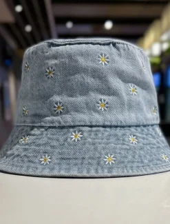 New Women's Hat Bucket Hat Sun Hat Portable Sun Protection Outdoor Daily Weekend Embroidery Daisy Women Spring Accessories|Hats