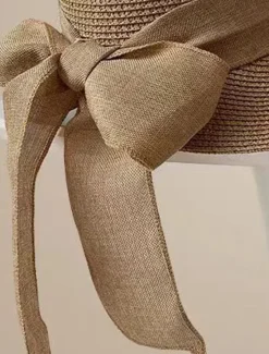 Women's Hat Straw Hat Sun Hat Portable Sun Protection Breathable Street Daily Weekend Bow Pure Color Women Hats