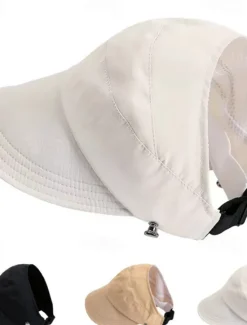 Discount Women's Hat Sun Hat Portable Sun Protection Breathable Street Daily Weekend Pure Color Pure Color Women Hats