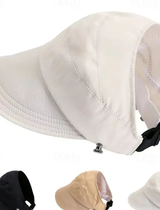 Discount Women's Hat Sun Hat Portable Sun Protection Breathable Street Daily Weekend Pure Color Pure Color Women Hats