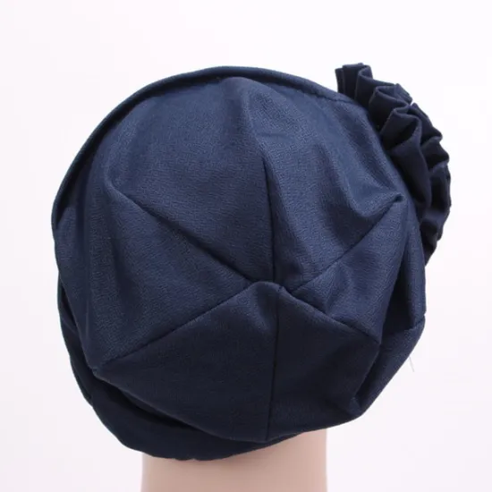 Outlet Women's Hats Spring Summer Plain Color Floral Beanie Hat Muslim Stretch Turban Hat Cap Hair Loss Headwear Hijab Cap Women Hats