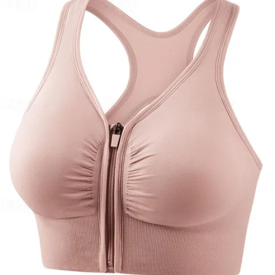 Sale Women's High Support Sports Bra Running Bra Seamless Racerback Bra Top Padded Yoga Fitness Gym Workout Breathable Wearproof Soft Spandex Bean Paste Black Pink Solid Colored Home Outfits Women Lingerie