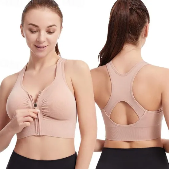 Sale Women's High Support Sports Bra Running Bra Seamless Racerback Bra Top Padded Yoga Fitness Gym Workout Breathable Wearproof Soft Spandex Bean Paste Black Pink Solid Colored Home Outfits Women Lingerie