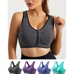 Discount Women's High Support Sports Bra Running Bra Seamless Racerback Bra Top Padded Yoga Fitness Gym Workout Breathable Shockproof Sweat wicking Black White Pink Solid Colored Home Outfits Women Lingerie
