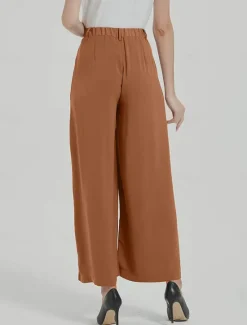 Online Women's High Waist Casual Wide Leg Long Palazzo Pants Women Pants
