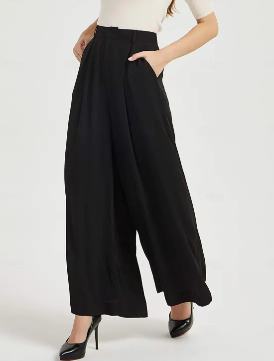 Online Women's High Waist Casual Wide Leg Long Palazzo Pants Women Pants