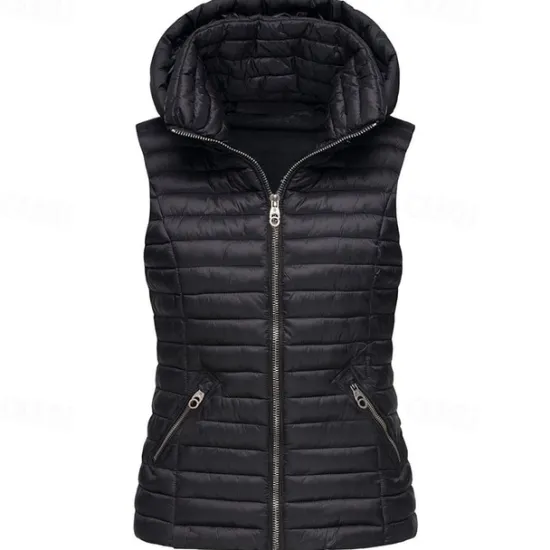 Discount Women's Hiking Vest Quilted Puffer Vest Sleeveless Outerwear Outdoor Thermal Warm Windproof Lightweight Winter Pocket Nylon Black White Red Hunting Fishing Camping / Hiking / Caving Women Puffers & Parka