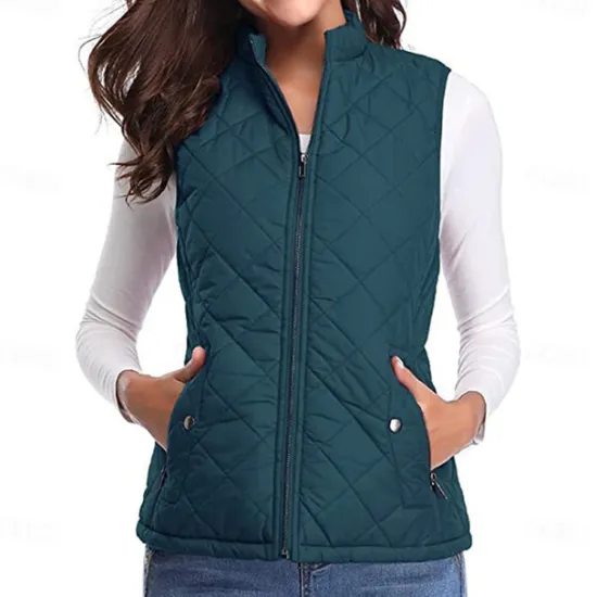 Best Women's Hiking Vest Sleeveless Top Outdoor Thermal Warm Quick Dry Zipper Pocket Soft Winter Zipper Pocket Sporty Dark Grey Black White Hunting Fishing Climbing Women Puffers & Parka