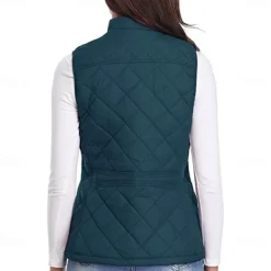 Best Women's Hiking Vest Sleeveless Top Outdoor Thermal Warm Quick Dry Zipper Pocket Soft Winter Zipper Pocket Sporty Dark Grey Black White Hunting Fishing Climbing Women Puffers & Parka