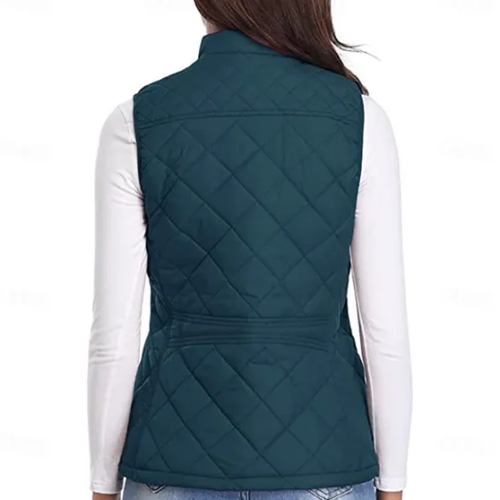 Best Women's Hiking Vest Sleeveless Top Outdoor Thermal Warm Quick Dry Zipper Pocket Soft Winter Zipper Pocket Sporty Dark Grey Black White Hunting Fishing Climbing Women Puffers & Parka