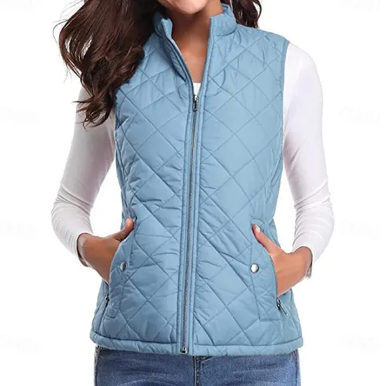 Best Women's Hiking Vest Sleeveless Top Outdoor Thermal Warm Quick Dry Zipper Pocket Soft Winter Zipper Pocket Sporty Dark Grey Black White Hunting Fishing Climbing Women Puffers & Parka