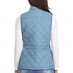 Best Women's Hiking Vest Sleeveless Top Outdoor Thermal Warm Quick Dry Zipper Pocket Soft Winter Zipper Pocket Sporty Dark Grey Black White Hunting Fishing Climbing Women Puffers & Parka