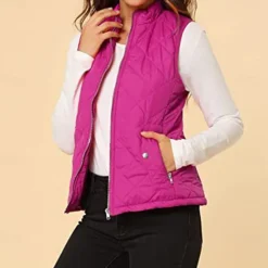 Best Women's Hiking Vest Sleeveless Top Outdoor Thermal Warm Quick Dry Zipper Pocket Soft Winter Zipper Pocket Sporty Dark Grey Black White Hunting Fishing Climbing Women Puffers & Parka