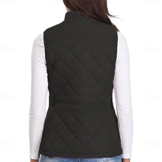 Best Women's Hiking Vest Sleeveless Top Outdoor Thermal Warm Quick Dry Zipper Pocket Soft Winter Zipper Pocket Sporty Dark Grey Black White Hunting Fishing Climbing Women Puffers & Parka