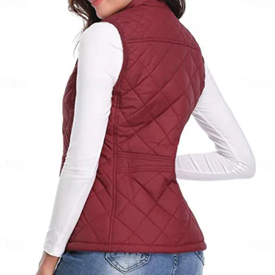 Best Women's Hiking Vest Sleeveless Top Outdoor Thermal Warm Quick Dry Zipper Pocket Soft Winter Zipper Pocket Sporty Dark Grey Black White Hunting Fishing Climbing Women Puffers & Parka