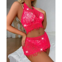 Clearance Women's Hole Sexy Erotic Sexy Bodies Nightwear - Acrylic Solid Colored Home Outfits Women Lingerie