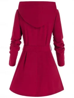 Hot Women's Hoodie Jacket Comfortable Breathable Zipper Pocket Casual Plain Vacation Street Daily Wear Going out Zipper Regular Hooded Regular Fit Long Sleeve Outerwear Black Red Spring Fall Women Jackets|Coats & Trench Coats