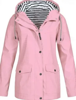 New Women's Hoodie Jacket Comfortable Breathable Zipper Pocket Casual Plain Outdoor Vacation Street Casual Zipper Regular Hooded Regular Fit Long Sleeve Outerwear Black White Yellow Spring Fall Women Coats & Trench Coats