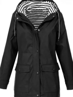 New Women's Hoodie Jacket Comfortable Breathable Zipper Pocket Casual Plain Outdoor Vacation Street Casual Zipper Regular Hooded Regular Fit Long Sleeve Outerwear Black White Yellow Spring Fall Women Coats & Trench Coats