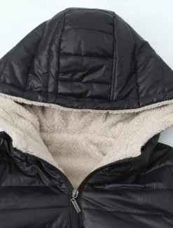 Best Womens Hoodie Jacket Fleece Lapel short cotton-padded jacket Women Puffers & Parka