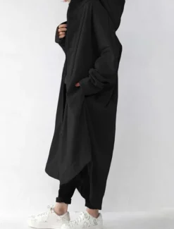Discount Women's Hoodie Jacket Outdoor Street Daily Wear Fall Winter Maxi Coat Regular Fit Thermal Warm Breathable Stylish Casual Jacket Long Sleeve Plain with Pockets Black Red Apricot Women Jackets|Coats & Trench Coats