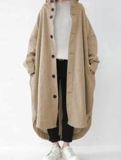 Discount Women's Hoodie Jacket Outdoor Street Daily Wear Fall Winter Maxi Coat Regular Fit Thermal Warm Breathable Stylish Casual Jacket Long Sleeve Plain with Pockets Black Red Apricot Women Jackets|Coats & Trench Coats
