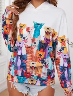 New Women's Hoodie Pullover Sweatshirt Oversized Long Sleeve Casual Graphic Floral Warm Active Hooded Regular Tops Street Dailywear Print Spring Fall Winter Women Women's Tops