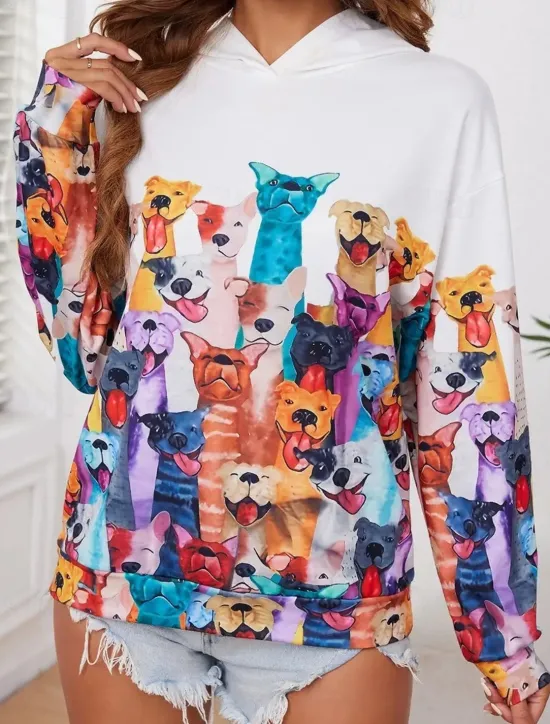 New Women's Hoodie Pullover Sweatshirt Oversized Long Sleeve Casual Graphic Floral Warm Active Hooded Regular Tops Street Dailywear Print Spring Fall Winter Women Women's Tops