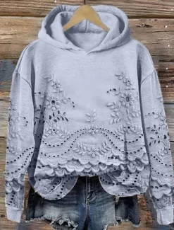 Clearance Women's Hoodie Pullover Sweatshirt Oversized Long Sleeve Casual Graphic Floral Warm Fashion Hooded Regular Tops Street Dailywear Print White Pink Blue Purple Green Fall Winter Women Hoodies & Sweatshirts