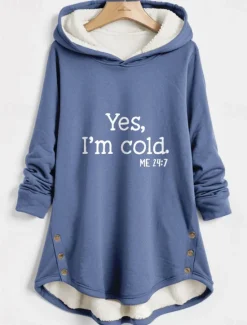 Sale Women's Hoodie Sweatshirt Pullover Fleece Lined Warm Pajamas Sherpa Letter Casual Sports Button Print Warm Fuzzy Comfrt Hoodie Long Sleeve Top Micro-elastic Fall Winter Comfrt Breathable Soft Fabric Women Hoodies & Sweatshirts