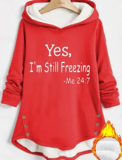 Sale Women's Hoodie Sweatshirt Pullover Fleece Lined Warm Pajamas Sherpa Letter Casual Sports Print Warm Fuzzy Comfrt Long Sleeve Top Micro-elastic Fall & Winter Comfrt Breathable Soft Fabric Women Women's Tops