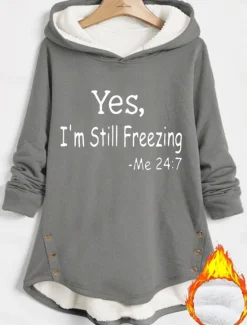 Sale Women's Hoodie Sweatshirt Pullover Fleece Lined Warm Pajamas Sherpa Letter Casual Sports Print Warm Fuzzy Comfrt Long Sleeve Top Micro-elastic Fall & Winter Comfrt Breathable Soft Fabric Women Women's Tops