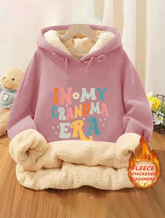 Clearance Women's Hoodie Sweatshirt Pullover Fleece Lined Warm Pajamas Letter Street Dailywear Pocket Print Casual Long Sleeve Micro-elastic Fall Winter Comfrt Breathable Soft Fabric Women Hoodies & Sweatshirts