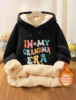 Clearance Women's Hoodie Sweatshirt Pullover Fleece Lined Warm Pajamas Letter Street Dailywear Pocket Print Casual Long Sleeve Micro-elastic Fall Winter Comfrt Breathable Soft Fabric Women Hoodies & Sweatshirts