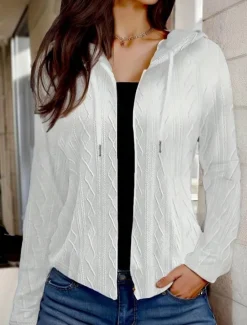 Best Women's Hoodie Sweatshirt Elegant Fashion Plain Work Dailywear Casual Hooded Long Sleeve Black White Fall Winter Women Hoodies & Sweatshirts