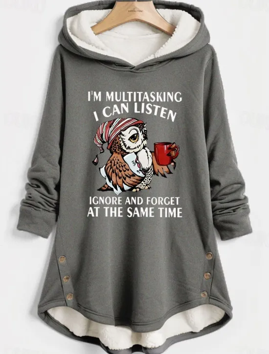 Best Women's Hoodie Sweatshirt Pullover Fleece Lined Warm Pajamas Sherpa Animal Letter Street Casual Print Warm Funny Comfrt Long Sleeve Top Micro-elastic Fall Winter Comfrt Breathable Soft Fabric Women Hoodies & Sweatshirts