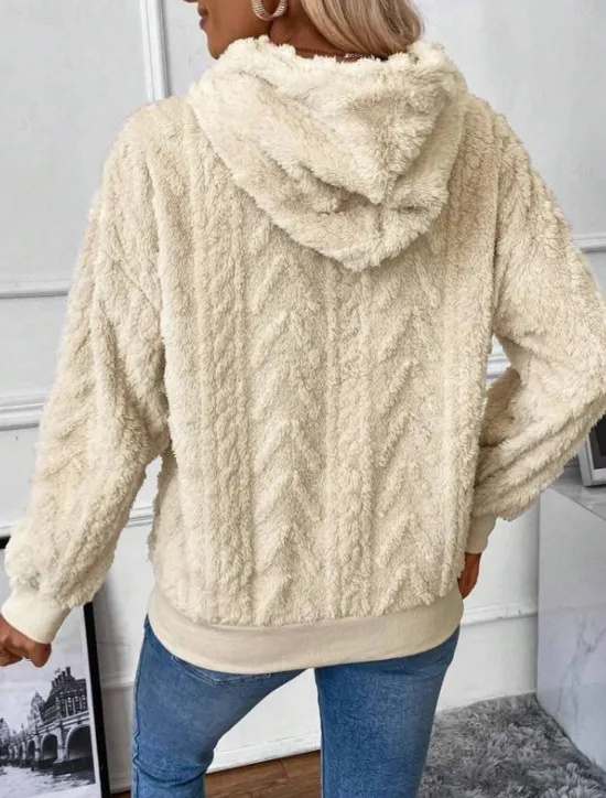 Best Women's Hoodie Sweatshirt Elegant Fashion Comfrt Fleece Plain Work Street Dailywear Hooded Pocket Loose Fit Long Sleeve White Pink Blue Khaki Fall Winter Women Hoodies & Sweatshirts