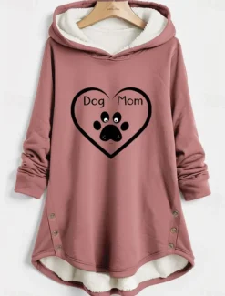 Hot Women's Hoodie Sweatshirt Pullover fleece lined warm pajamasGraphic Casual Sports Print Warm Sportswear Comfrt Loose Fit Hoodie Long Sleeve Top Micro-elastic Fall Winter Comfrt Breathable Soft Fabric Women Hoodies & Sweatshirts