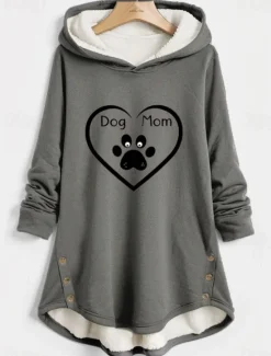 Hot Women's Hoodie Sweatshirt Pullover fleece lined warm pajamasGraphic Casual Sports Print Warm Sportswear Comfrt Loose Fit Hoodie Long Sleeve Top Micro-elastic Fall Winter Comfrt Breathable Soft Fabric Women Hoodies & Sweatshirts