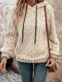 Clearance Women's Hoodie Sweatshirt Vintage Fashion Comfrt Fleece Plain Street Dailywear Casual Hooded Patchwork Loose Fit Long Sleeve Fall Winter Women Hoodies & Sweatshirts